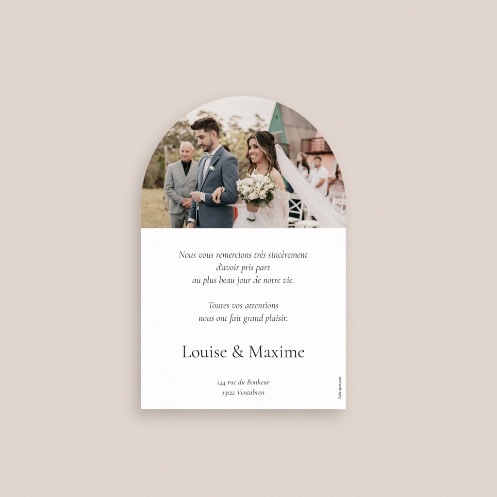 Carte de remerciement mariage Un Chapitre de Plus pas cher