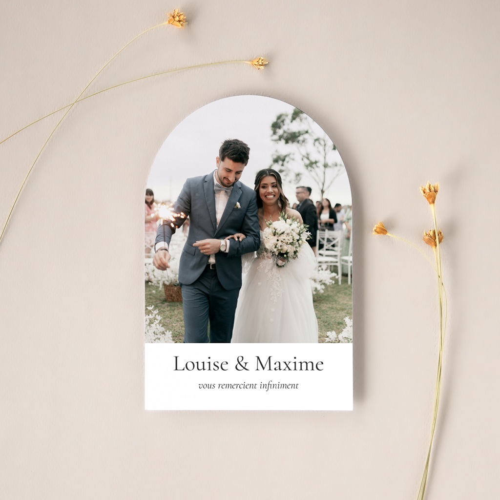 Carte de remerciement mariage Un Chapitre de Plus gratuit
