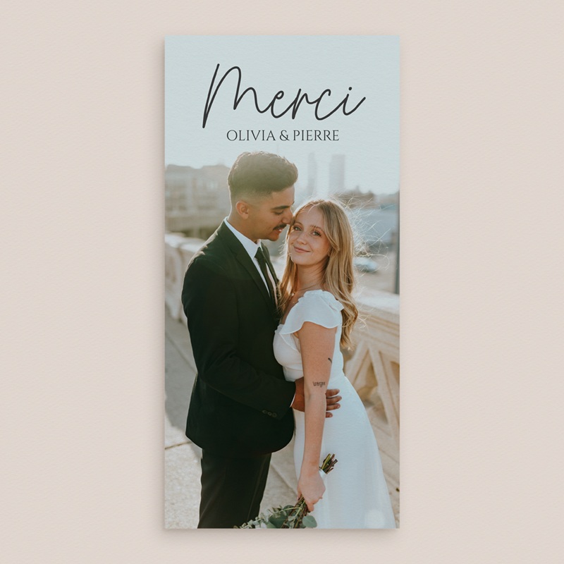 Carte de remerciement mariage L'Empreinte du Bonheur gratuit
