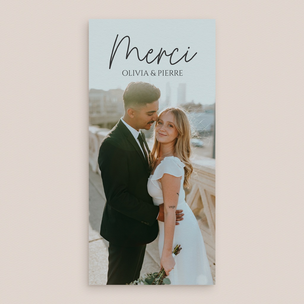Carte de remerciement mariage L'Empreinte du Bonheur gratuit