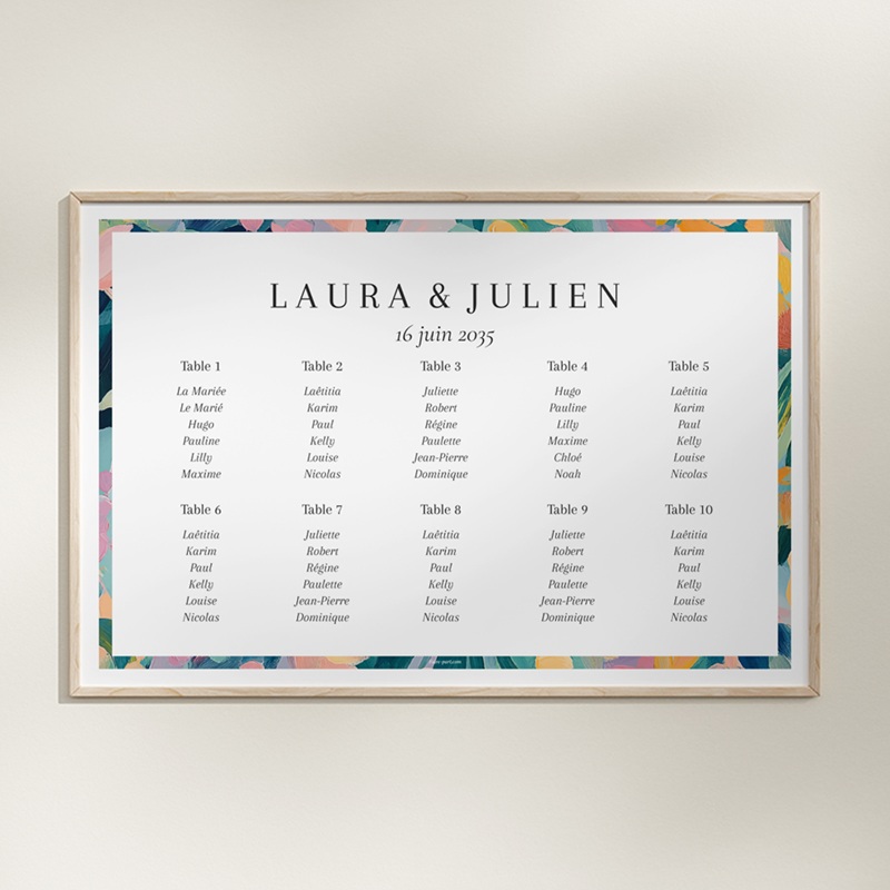 Plan de table mariage L&rsquo;Atelier des Fleurs