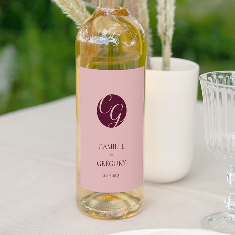 Etiquette bouteille mariage Symbiose