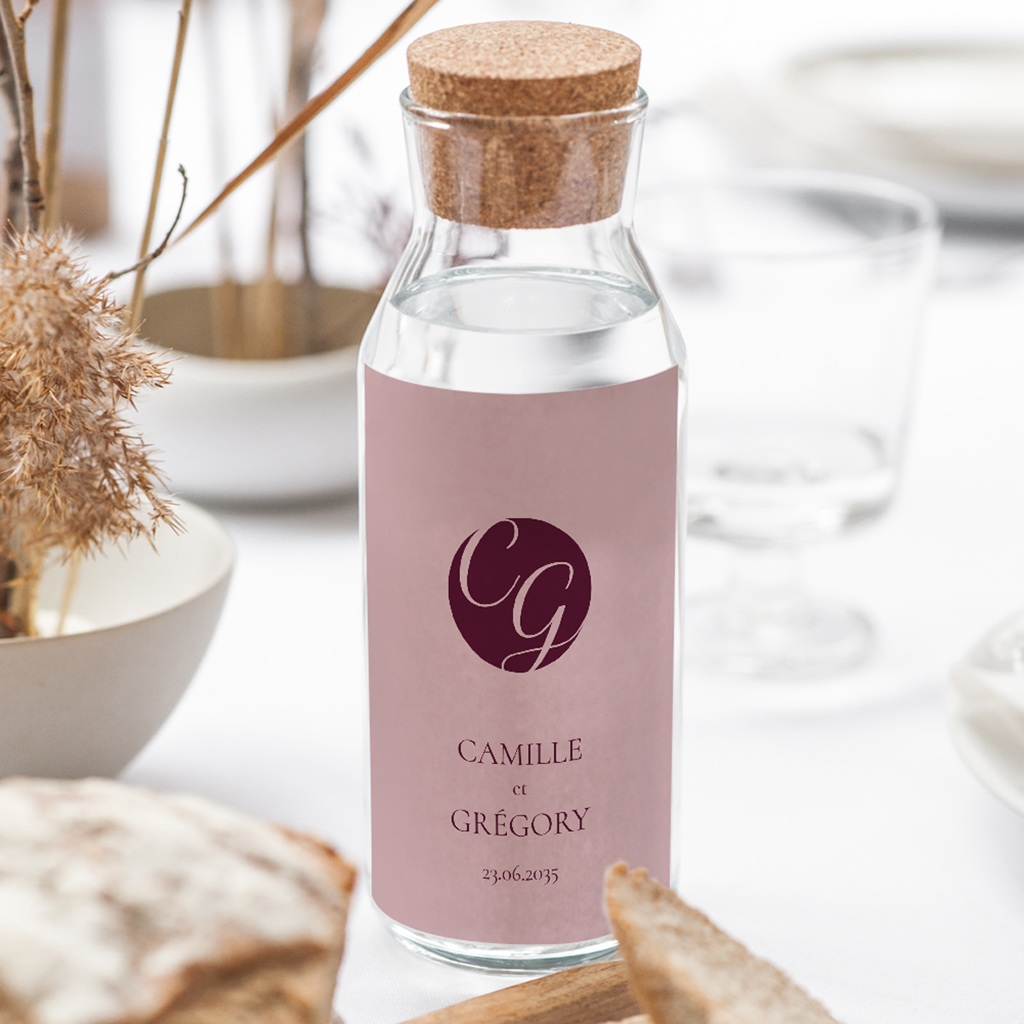 Etiquette bouteille mariage Symbiose gratuit