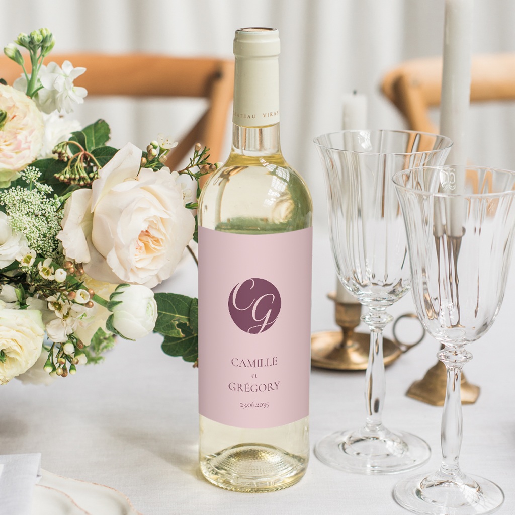 Etiquette bouteille mariage Symbiose