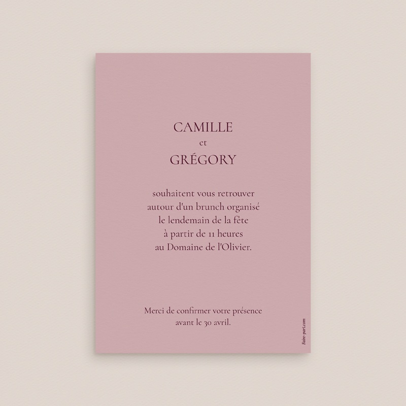 Carte invitation Brunch Symbiose pas cher