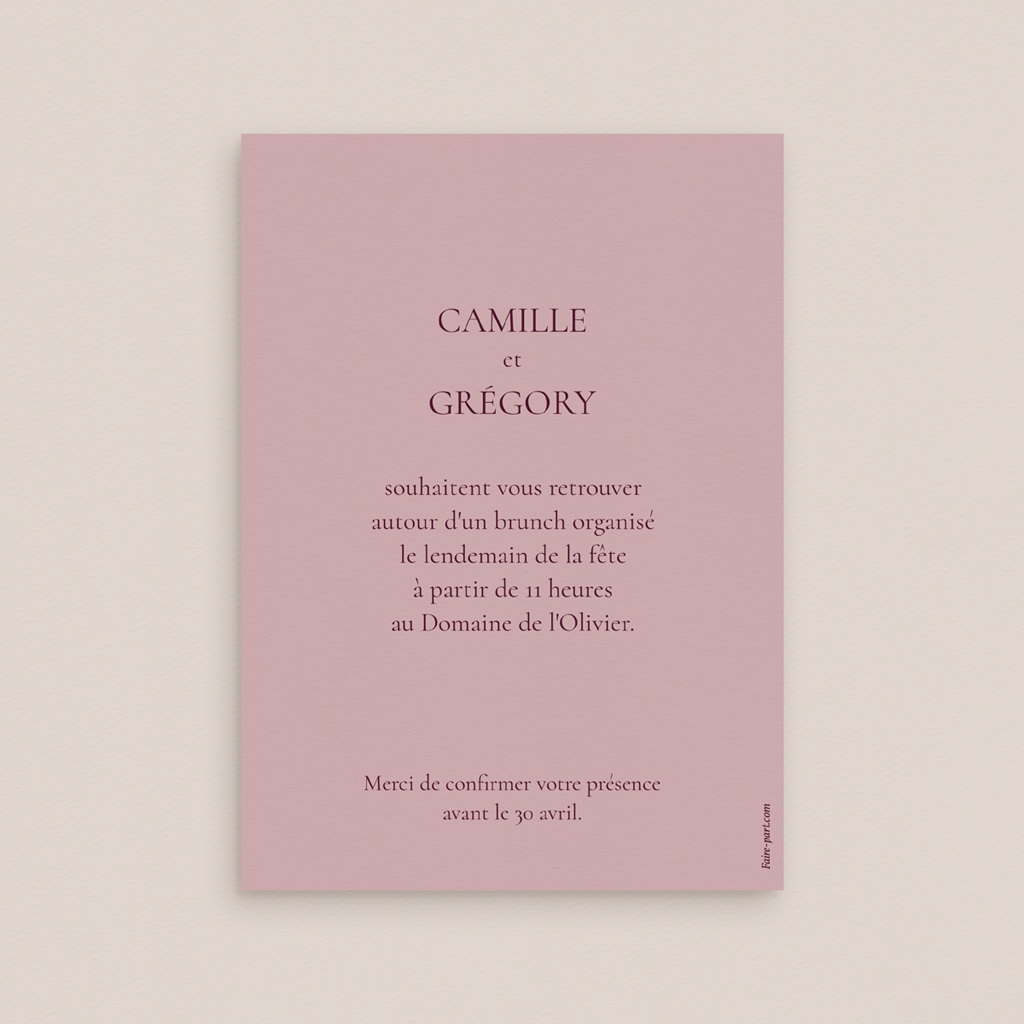 Carte invitation Brunch Symbiose pas cher