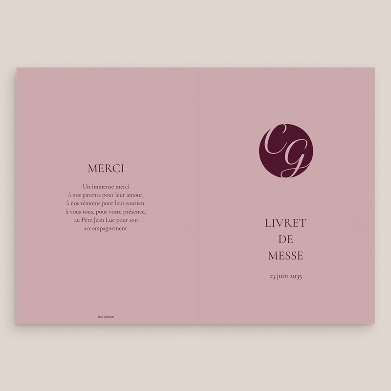Livret de messe mariage Symbiose gratuit