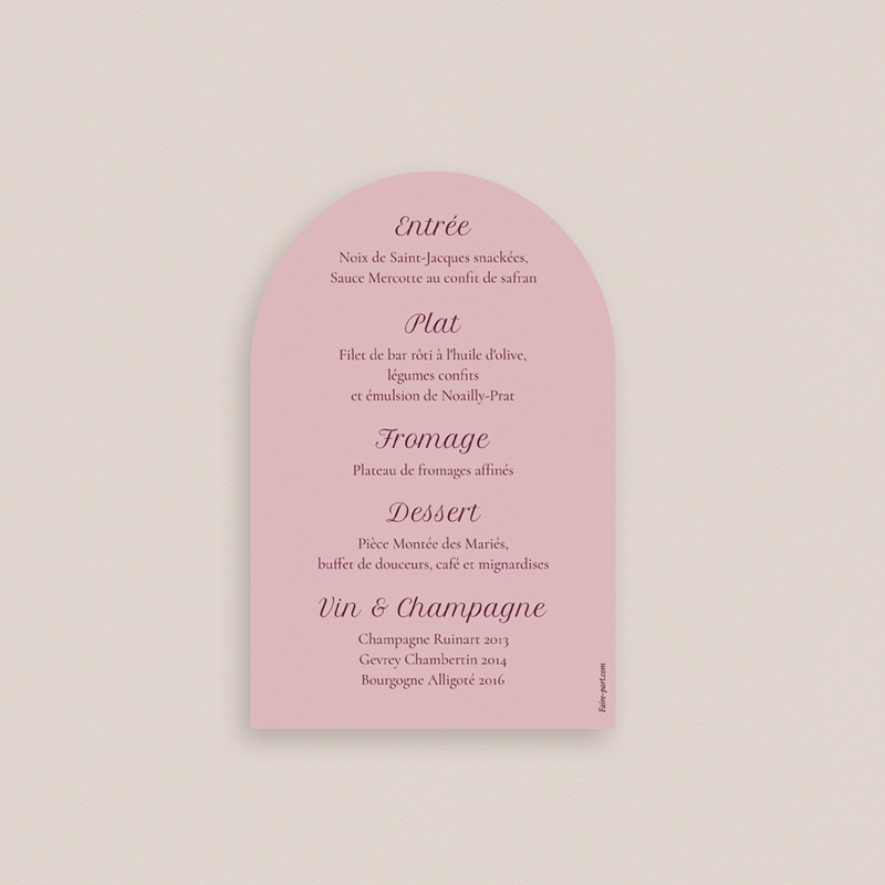 Menu mariage Symbiose pas cher