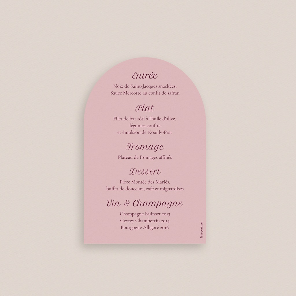 Menu mariage Symbiose pas cher