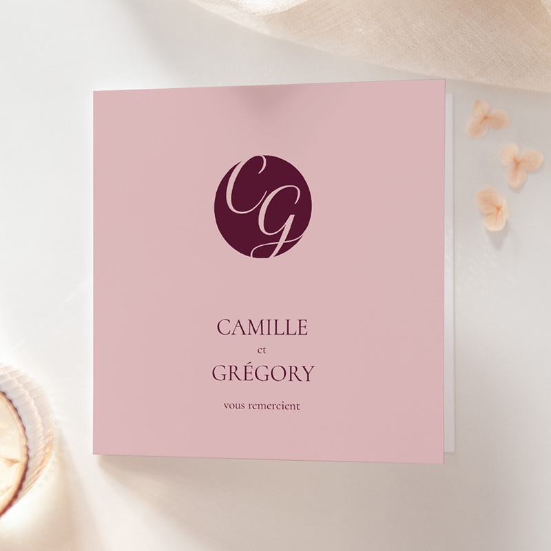 Carte de remerciement mariage Symbiose