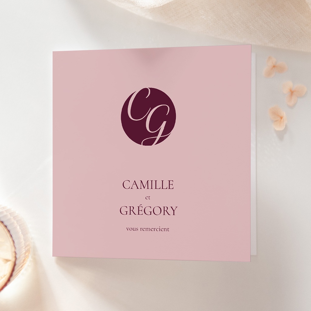 Carte de remerciement mariage Symbiose