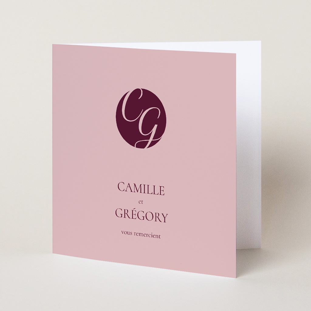 Carte de remerciement mariage Symbiose pas cher