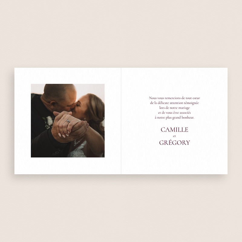 Carte de remerciement mariage Symbiose