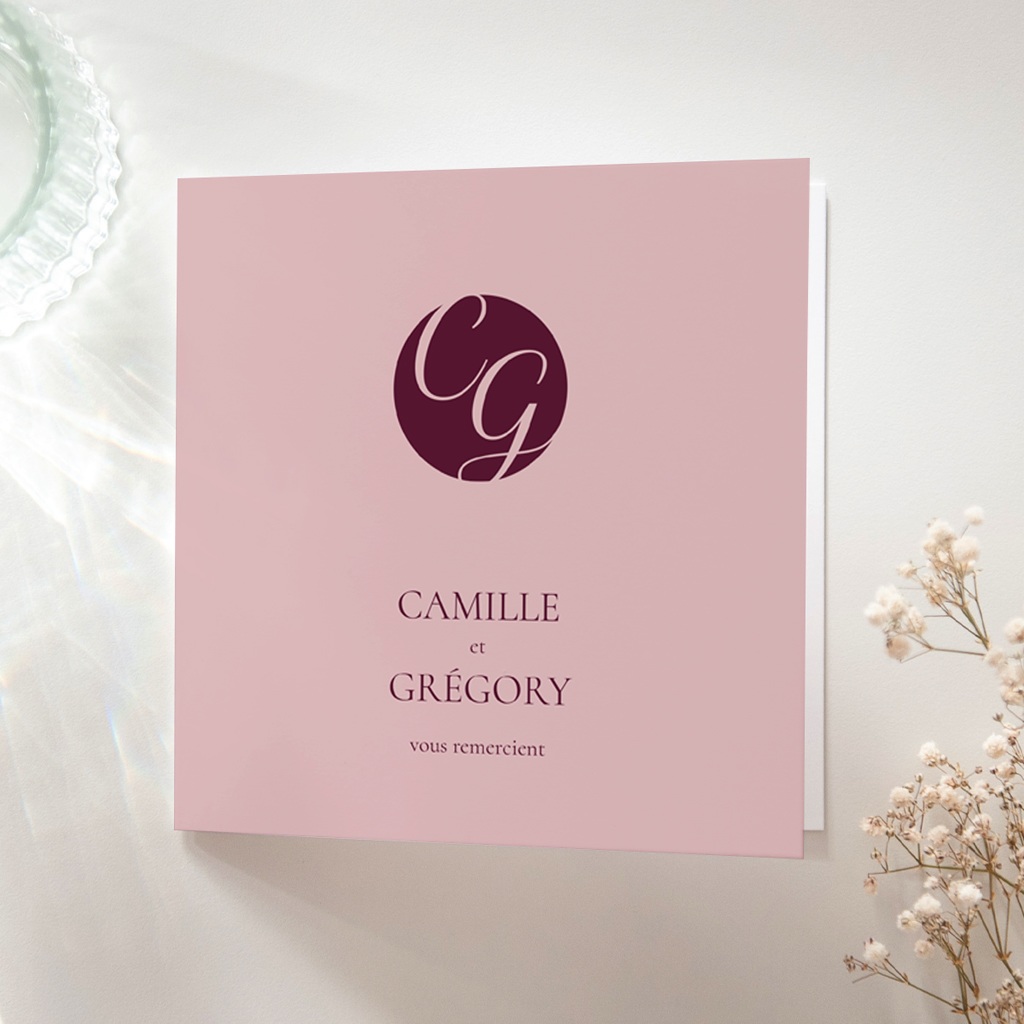 Carte de remerciement mariage Symbiose