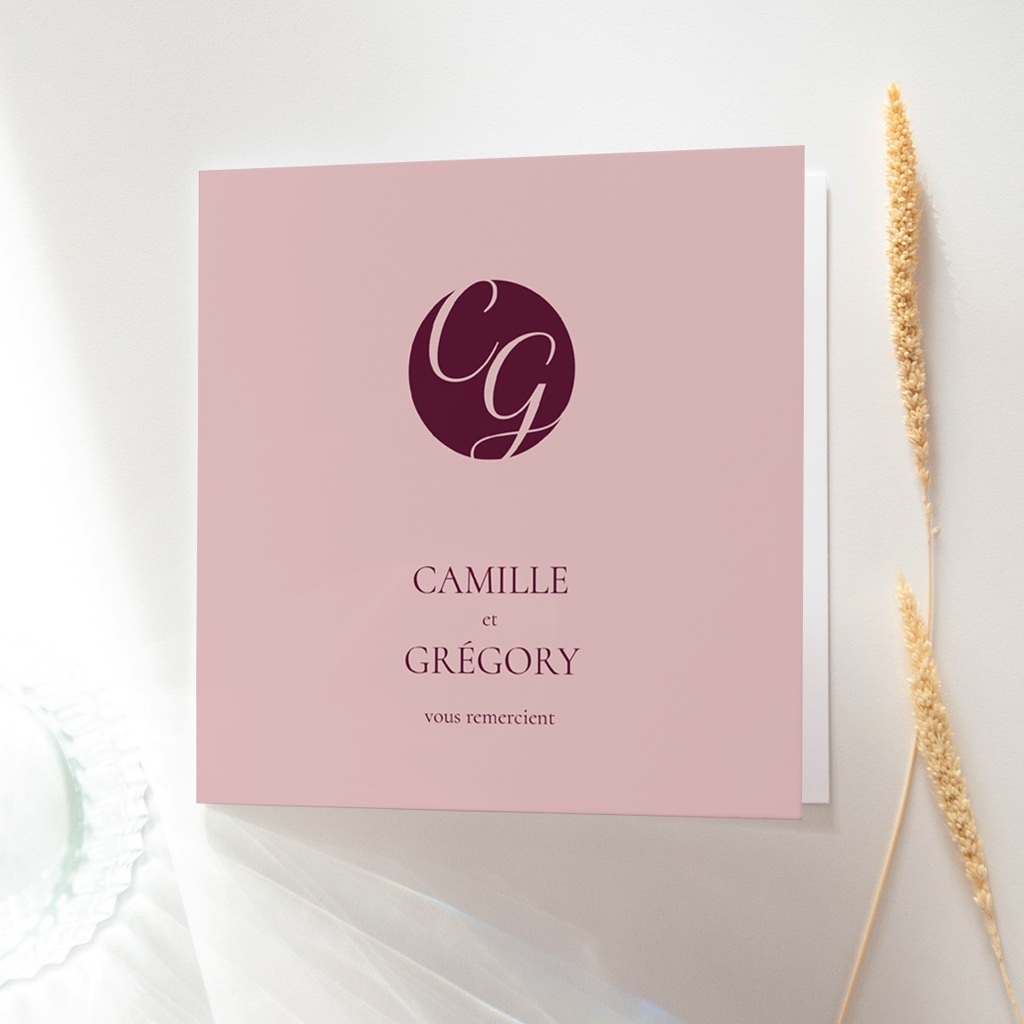 Carte de remerciement mariage Symbiose