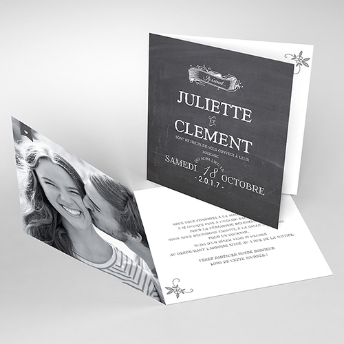 Fairepart de mariage avec photo 52 modèles personnalisables (échantillon offert)