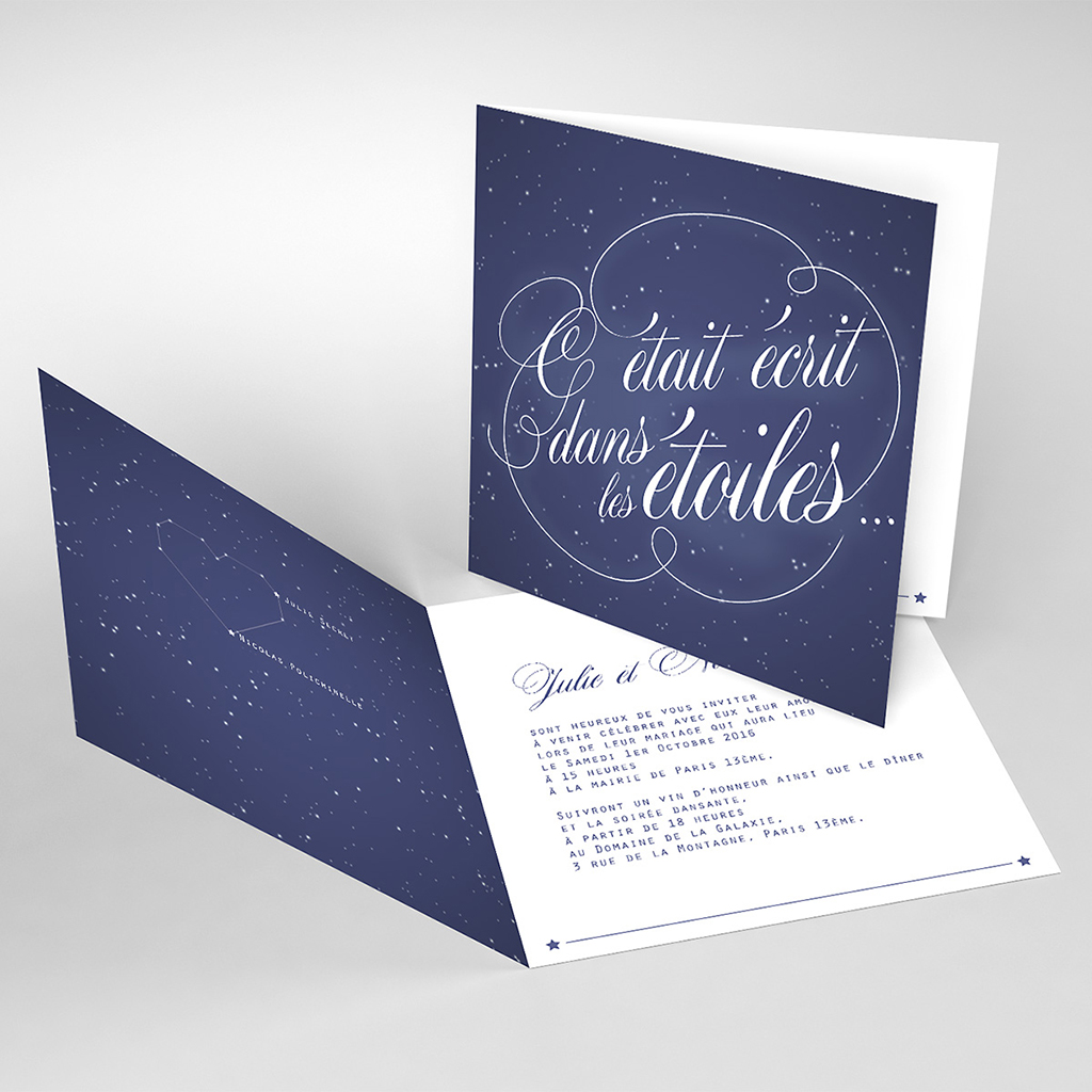 Faire Part De Mariage Nuit Etoilee Echantillon Offert Faire Part Com