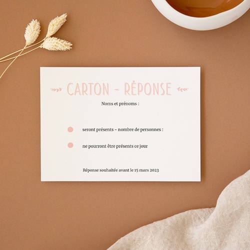 Carton réponse mariage 313 modèles personnalisables (échantillon offert)